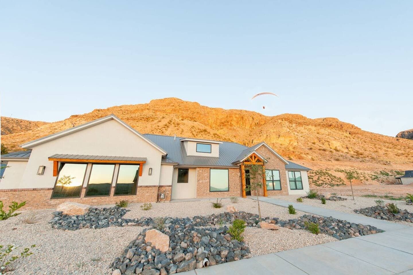 Angell Heights exterior at sunset