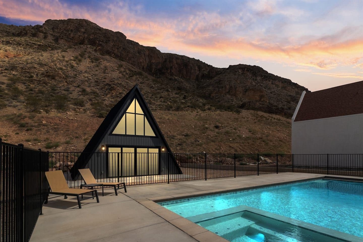 Exterior Poolside View Twilight