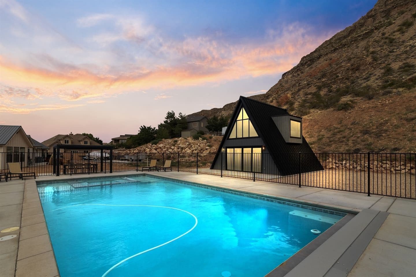 Exterior Poolside View Twilight