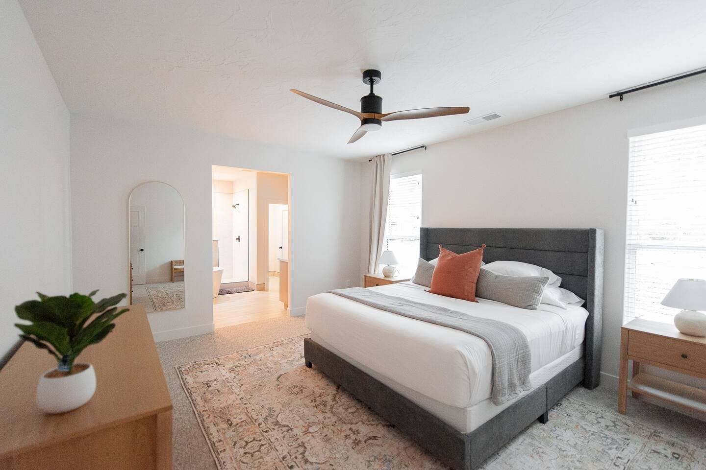 Primary bedroom with king bed